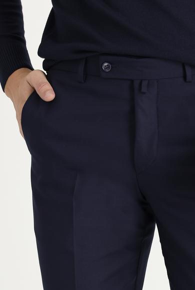 Erkek Giyim - KOYU LACİVERT 58 Beden Slim Fit Klasik Pantolon