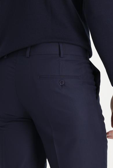 Erkek Giyim - KOYU LACİVERT 58 Beden Slim Fit Klasik Pantolon