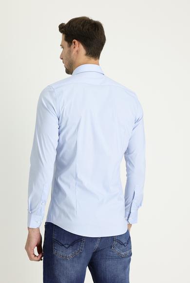Erkek Giyim - UÇUK MAVİ XXL Beden Uzun Kol Süper Slim Fit Gömlek