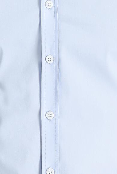 Erkek Giyim - UÇUK MAVİ XL Beden Uzun Kol Süper Slim Fit Gömlek