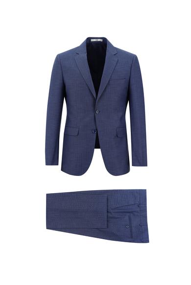 Erkek Giyim - HAVACI MAVİ 50 Beden Slim Fit Klasik Desenli Takım Elbise