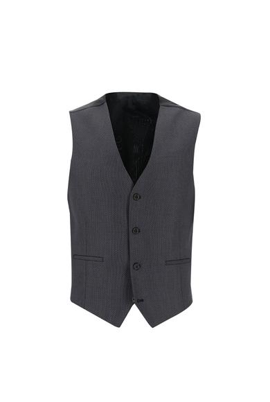 Erkek Giyim - SİYAH 50 Beden Slim Fit Kombinli Yelekli Takım Elbise