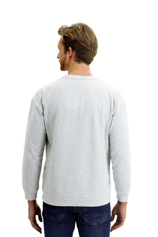 Erkek Giyim - Bisiklet Yaka Oversize Sweatshirt