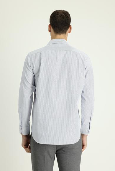 Erkek Giyim - AÇIK MAVİ XL Beden Uzun Kol Regular Fit Klasik Çizgili Gömlek