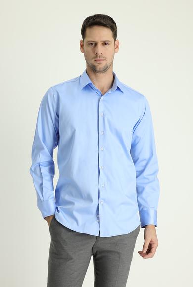 Erkek Giyim - AÇIK MAVİ XXL Beden Uzun Kol Klasik Gömlek