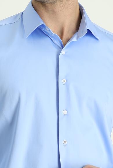 Erkek Giyim - AÇIK MAVİ XL Beden Uzun Kol Klasik Gömlek