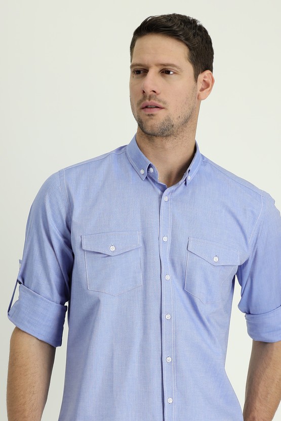 Erkek Giyim - Uzun Kol Relax Fit Gömlek