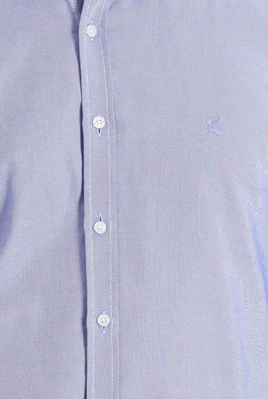 Erkek Giyim - KOYU MAVİ 3X Beden Uzun Kol Regular Fit Oxford Gömlek