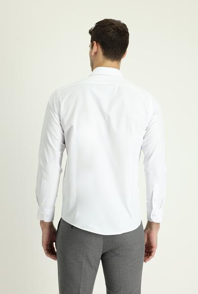 Erkek Giyim - BEYAZ XS Beden Uzun Kol Slim Fit Klasik Gömlek