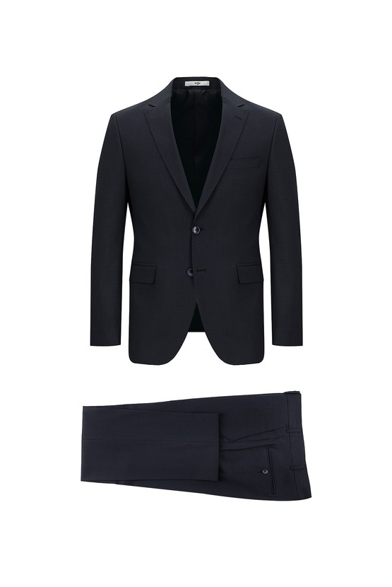 Erkek Giyim - Slim Fit Klasik Ekose Takım Elbise