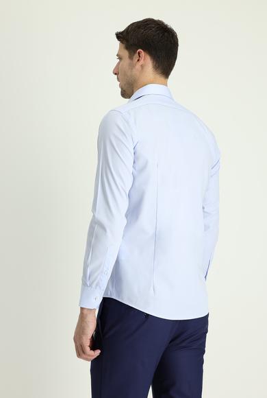 Erkek Giyim - UÇUK MAVİ L Beden Uzun Kol Slim Fit Klasik Gömlek
