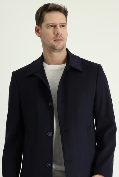 Erkek Giyim - KOYU LACİVERT 50 Beden Klasik Palto