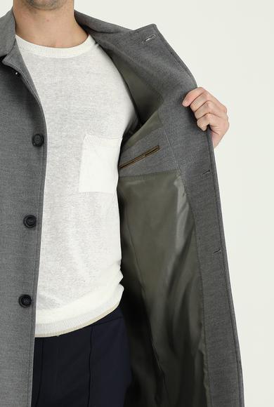 Erkek Giyim - ORTA FÜME 50 Beden Klasik Palto