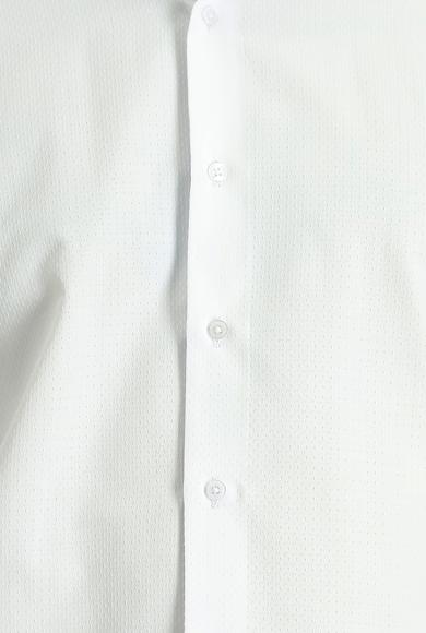 Erkek Giyim - BEYAZ M Beden Uzun Kol Slim Fit Klasik Gömlek