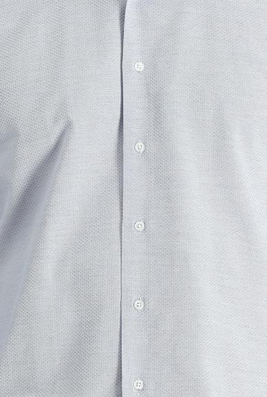 Erkek Giyim - AÇIK MAVİ S Beden Uzun Kol Slim Fit Klasik Desenli Gömlek
