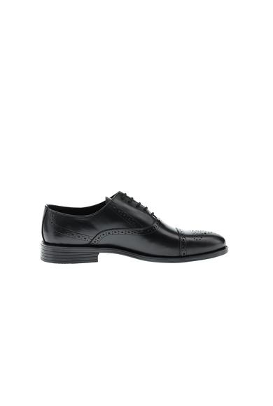 Erkek Giyim - SİYAH 43 Beden Bağcıklı Klasik Deri Ayakkabı