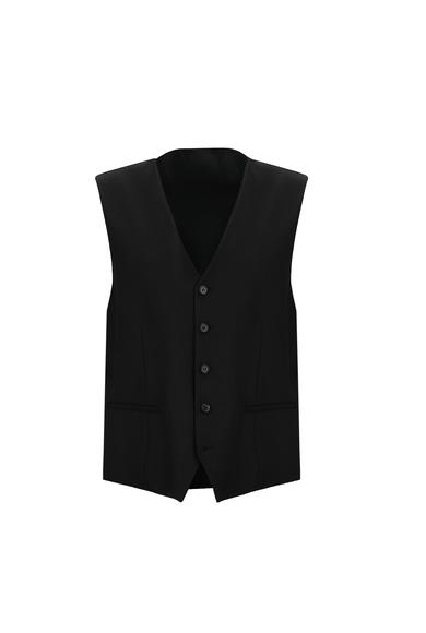 Erkek Giyim - SİYAH 52 Beden Klasik Yelekli Takım Elbise
