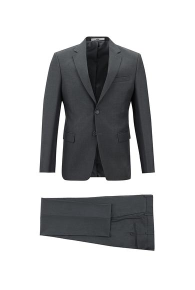 Erkek Giyim - AÇIK FÜME 56 Beden Slim Fit Klasik Takım Elbise