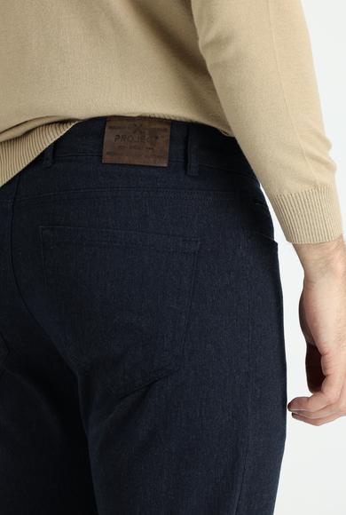 Erkek Giyim - ORTA LACİVERT 48 Beden Slim Fit Spor Pantolon