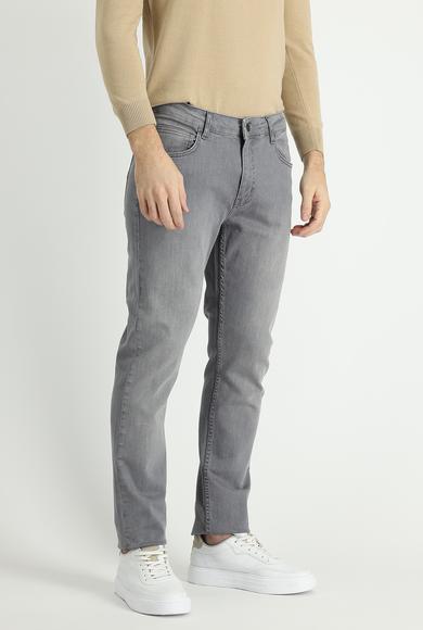 Erkek Giyim - ORTA GRİ 46 Beden Slim Fit Denim Pantolon