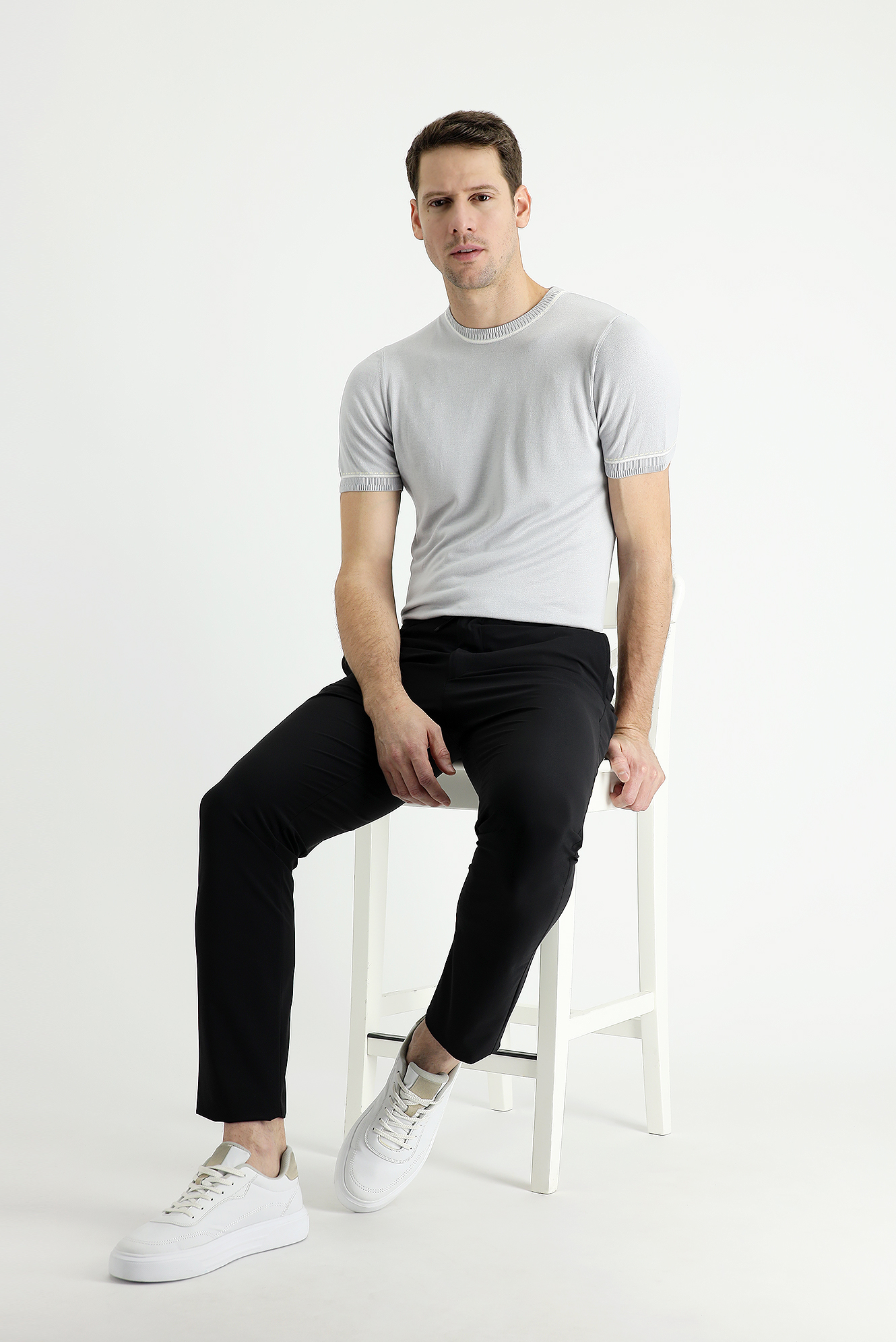 Kigili Techno-Line Slim Fit Beli Lastikli İpli Likralı Klasik Pantolon. 2