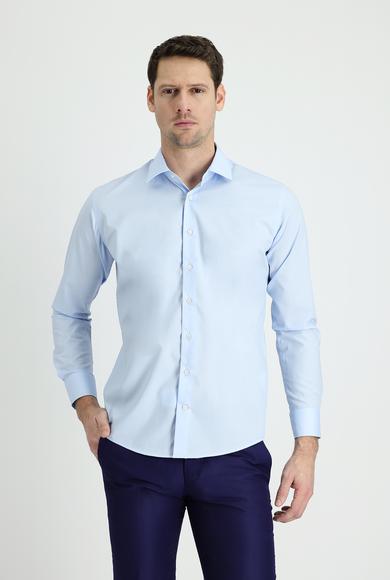 Erkek Giyim - UÇUK MAVİ XS Beden Uzun Kol Slim Fit Klasik Gömlek