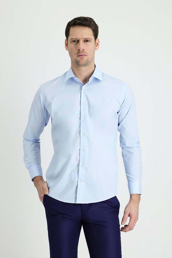 Erkek Giyim - Uzun Kol Slim Fit Klasik Gömlek