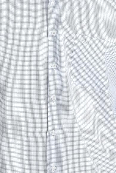 Erkek Giyim - ORTA LACİVERT L Beden Uzun Kol Klasik Kareli Gömlek