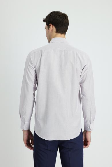 Erkek Giyim - AÇIK KIRMIZI 3X Beden Uzun Kol Klasik Kareli Gömlek
