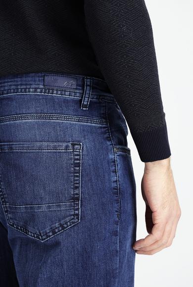 Erkek Giyim - KOYU MAVİ 50 Beden Slim Fit Denim Pantolon