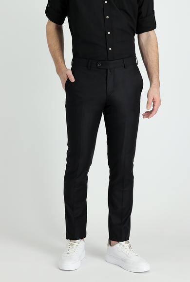 Erkek Giyim - KOYU SİYAH 70 Beden Slim Fit Klasik Pantolon