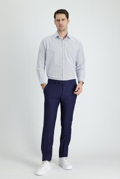 Erkek Giyim - ORTA LACİVERT 68 Beden Yünlü Klasik Pantolon