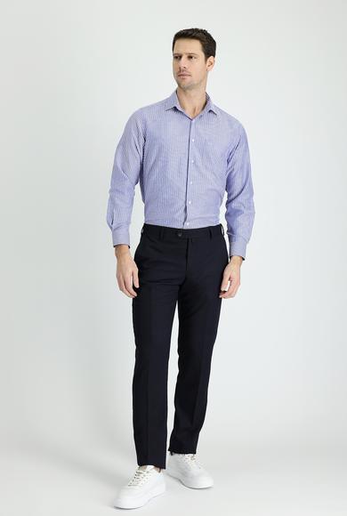 Erkek Giyim - KOYU LACİVERT 60 Beden Klasik Desenli Pantolon