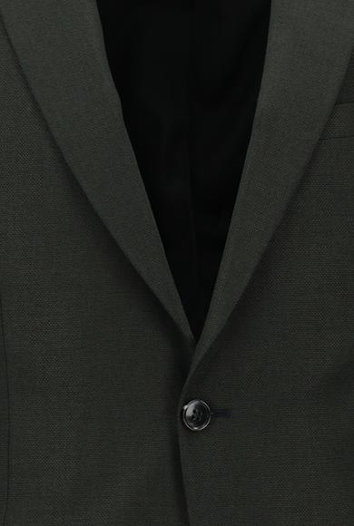 Erkek Giyim - ORTA HAKİ 46 Beden Süper Slim Fit Klasik Takım Elbise