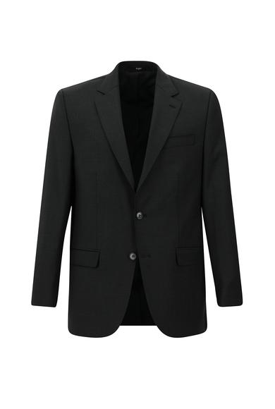 Erkek Giyim - KOYU ANTRASİT 54 Beden Slim Fit Yünlü Klasik Takım Elbise