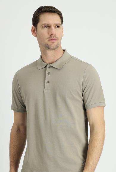 Erkek Giyim - ORTA VİZON 7X Beden Polo Yaka Regular Fit Nakışlı Tişört