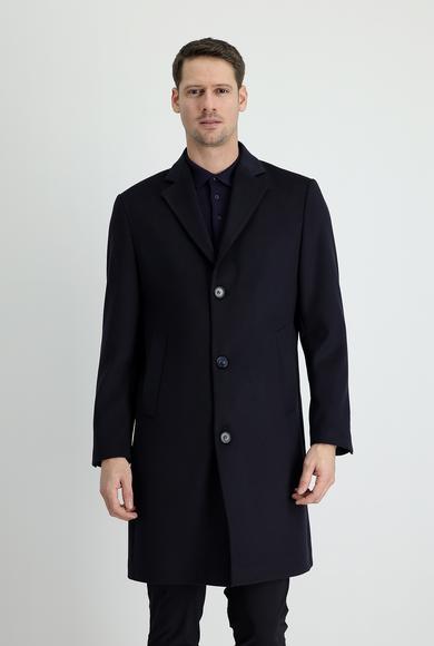 Erkek Giyim - KOYU LACİVERT 54 Beden Klasik Palto