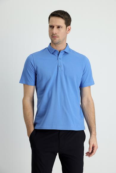 Erkek Giyim - HAVACI MAVİ S Beden Polo Yaka Regular Fit Tişört