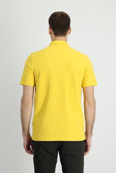 Erkek Giyim - KOYU SARI XL Beden Polo Yaka Slim Fit Tişört