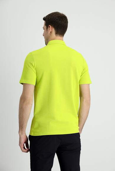 Erkek Giyim - FISTIK YEŞİLİ S Beden Polo Yaka Slim Fit Tişört