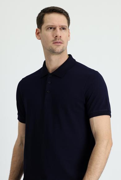Erkek Giyim - KOYU LACİVERT XXL Beden Polo Yaka Regular Fit Tişört