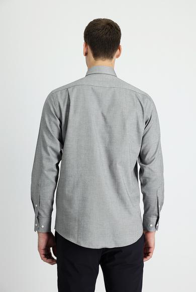 Erkek Giyim - SİYAH 3X Beden Uzun Kol Regular Fit Gömlek