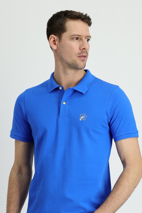 Erkek Giyim - Polo Yaka Regular Fit Baskılı Tişört