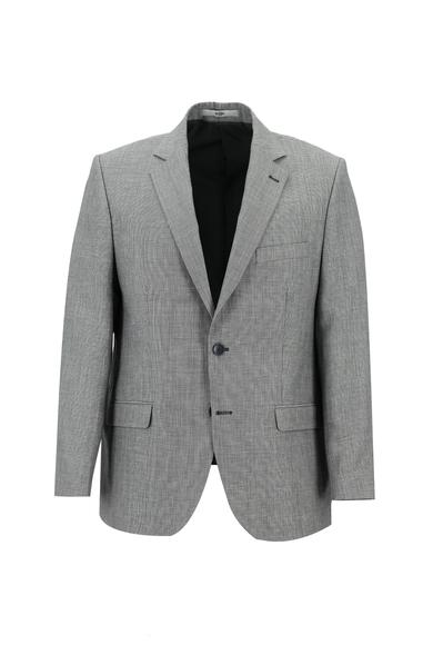 Erkek Giyim - ORTA GRİ 52 Beden Klasik Desenli Keten Ceket