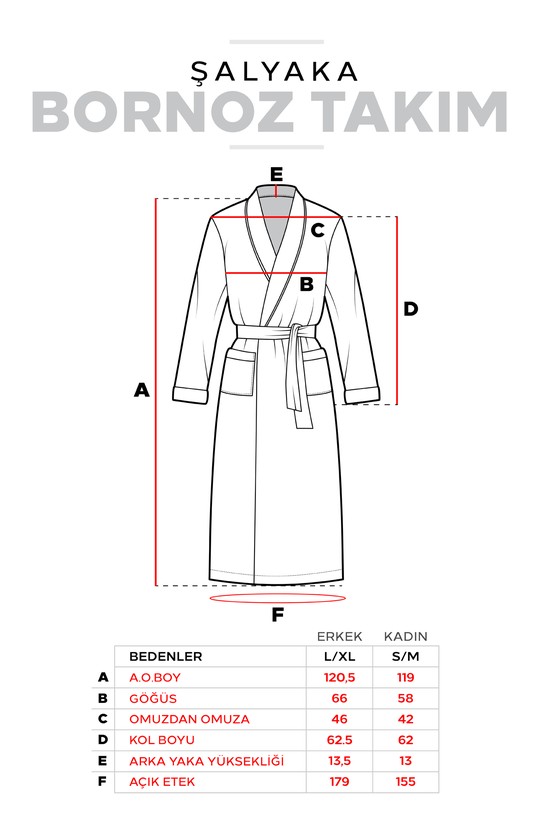 Erkek Giyim - Kimono Yaka 2'li Bornoz Seti