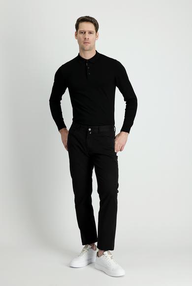 Erkek Giyim - SİYAH 46 Beden Slim Fit Kanvas / Chino Pantolon