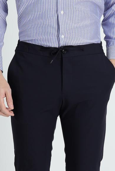 Erkek Giyim - KOYU LACİVERT 58 Beden Techno-Line Slim Fit Beli Lastikli İpli Spor Pantolon