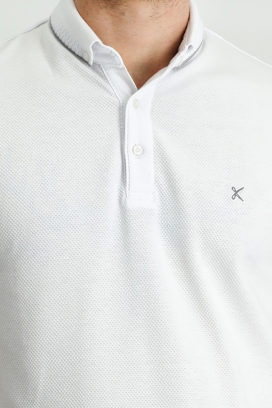 Erkek Giyim - Polo Yaka Regular Fit Desenli Tişört