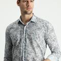  Uzun Kol Slim Fit Baskılı Gömlek