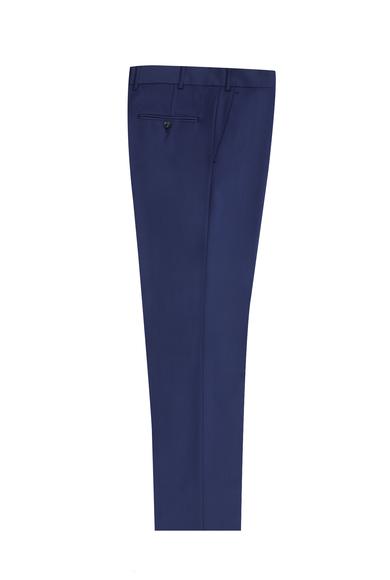 Erkek Giyim - KOYU MAVİ 52 Beden Slim Fit Yünlü Klasik Pantolon